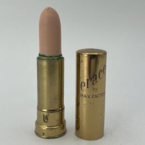 Vintage Max Factor Erace NATURAL Cover Up Concealer Gold Brass Tube NOS